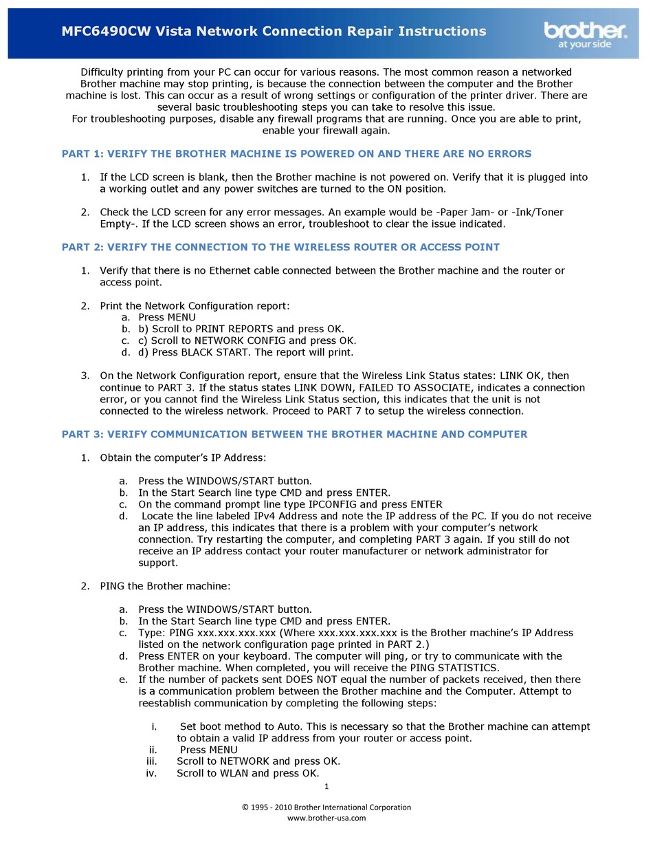 cannot find brother printer on network
