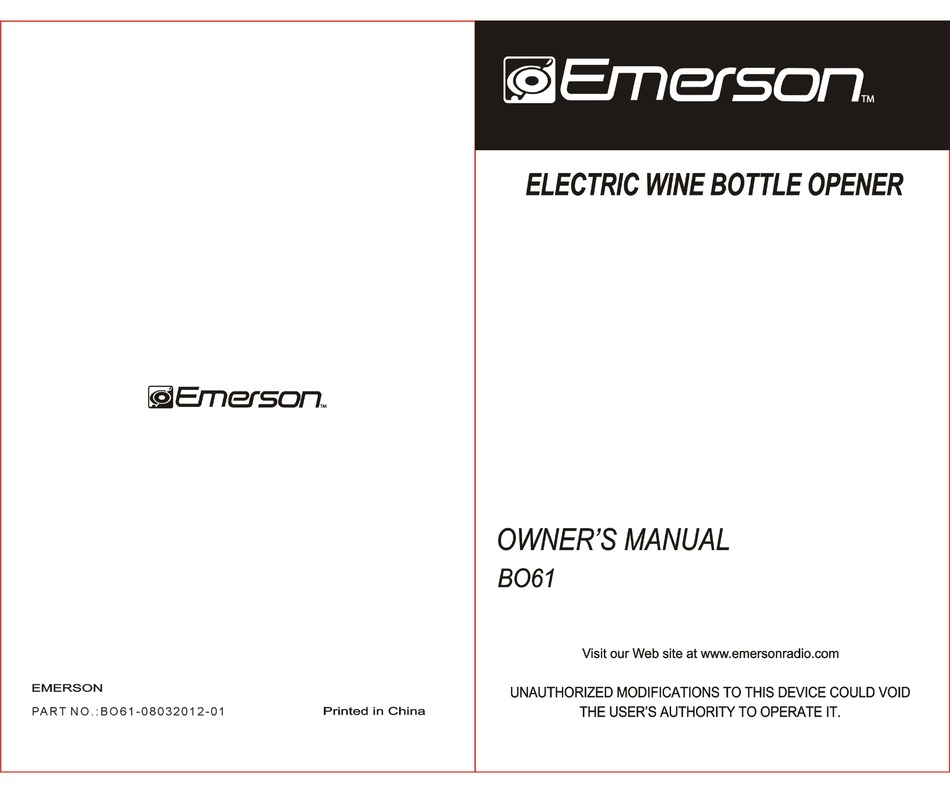 Emerson Bo61 Owners Manual Pdf Download Manualslib 8756