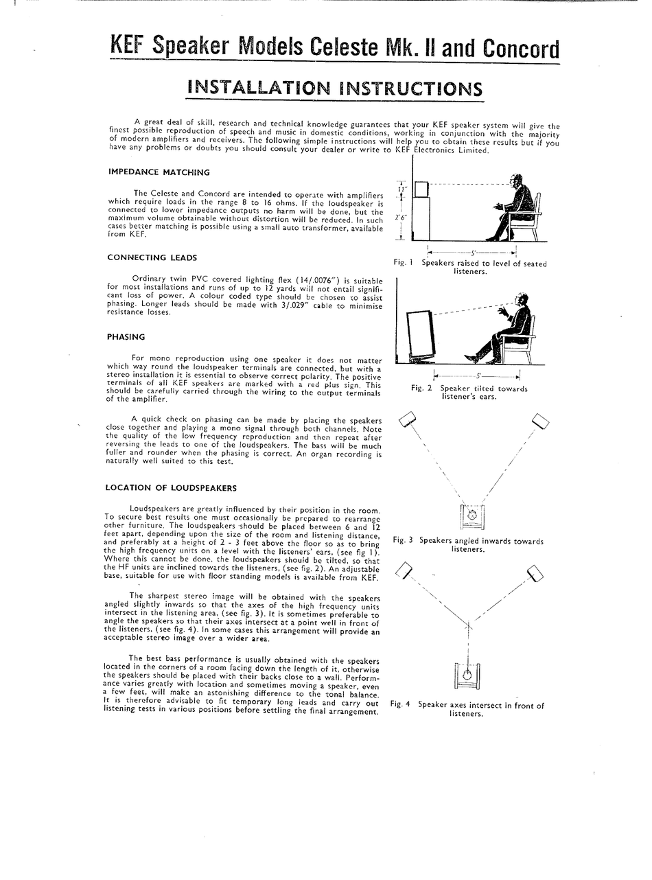KEF CELESTE II INSTALLATION INSTRUCTIONS Pdf Download ManualsLib