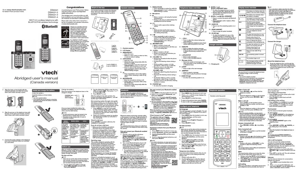 VTECH DS6621 USER MANUAL Pdf Download | ManualsLib