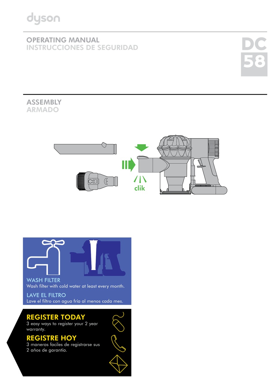 DYSON DC 58 OPERATING MANUAL Pdf Download | ManualsLib