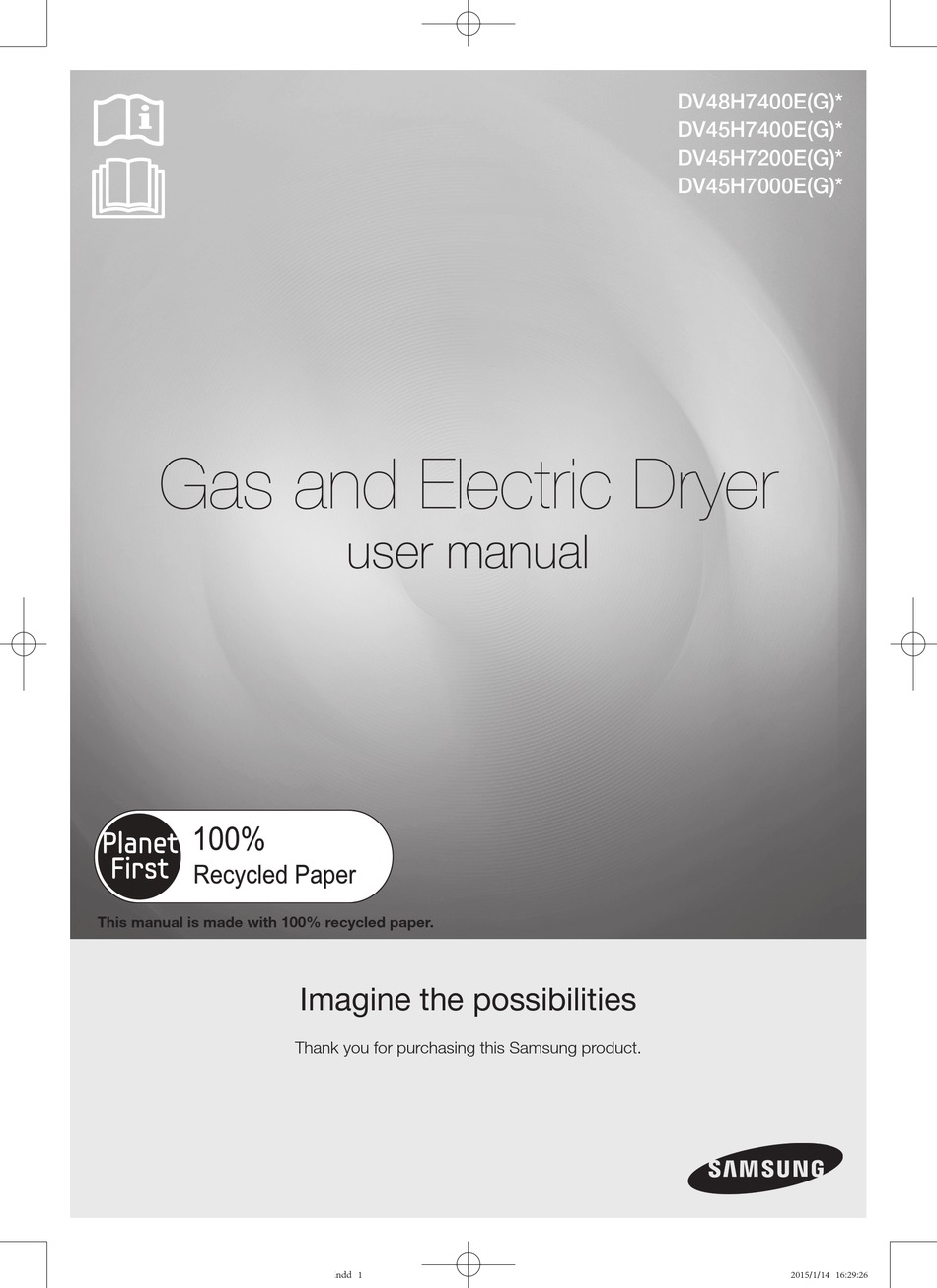 SAMSUNG DV48H7400E(G) USER MANUAL Pdf Download | ManualsLib