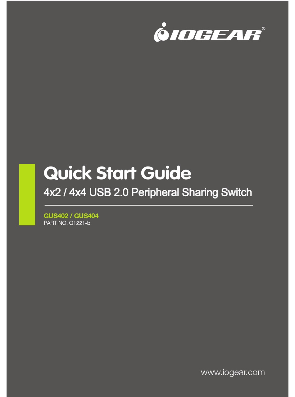 IOGEAR GUS402 QUICK START MANUAL Pdf Download ManualsLib