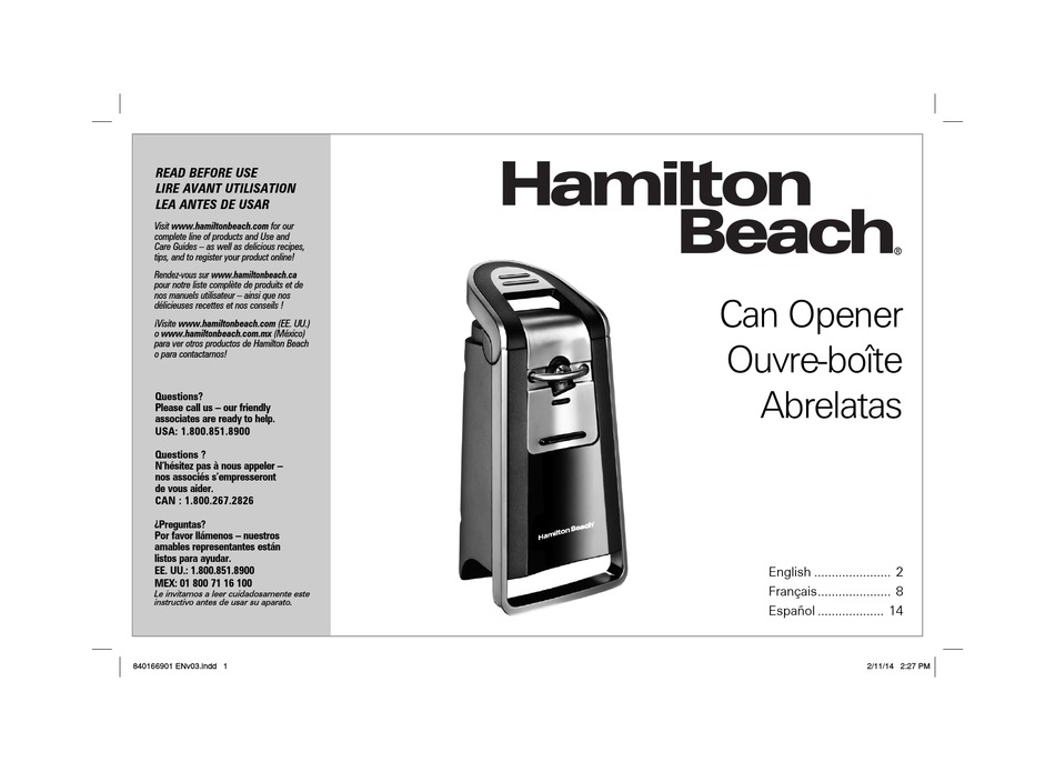 HAMILTON BEACH 76606 MANUAL Pdf Download | ManualsLib