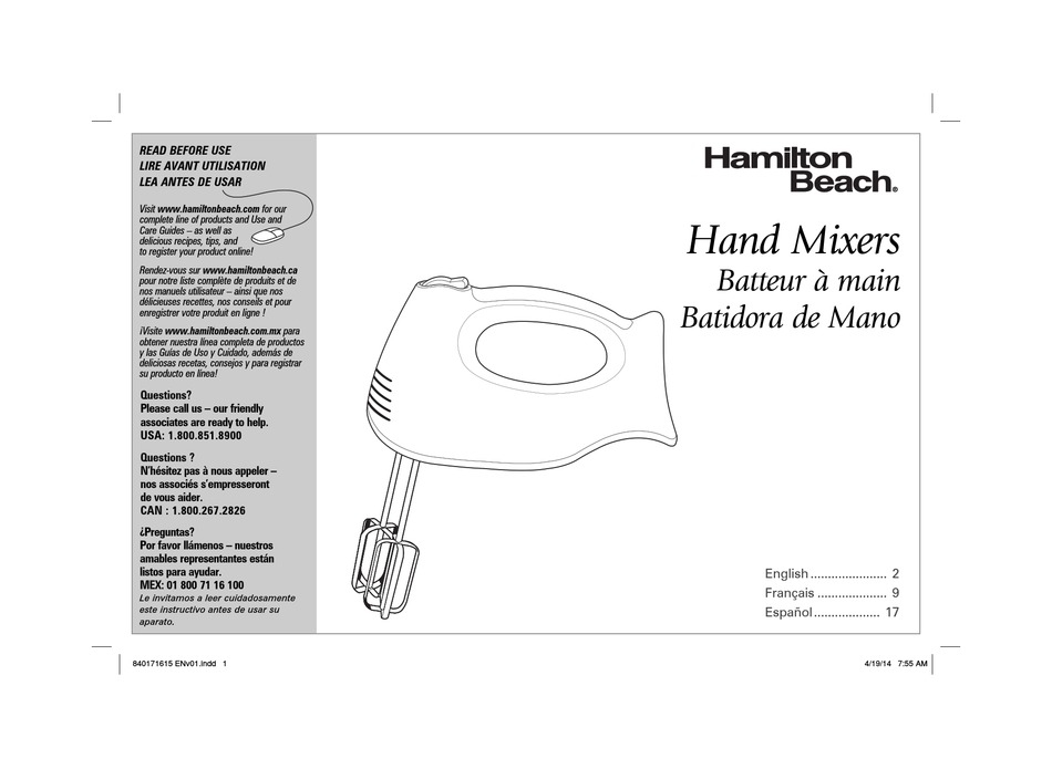 HAMILTON BEACH 62630 MANUAL Pdf Download | ManualsLib