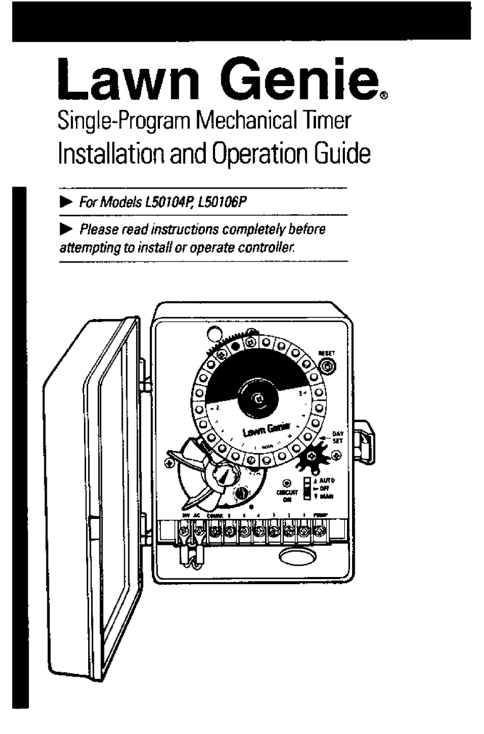 LAWN GENIE L50104P INSTALLATION AND OPERATION MANUAL Pdf Download