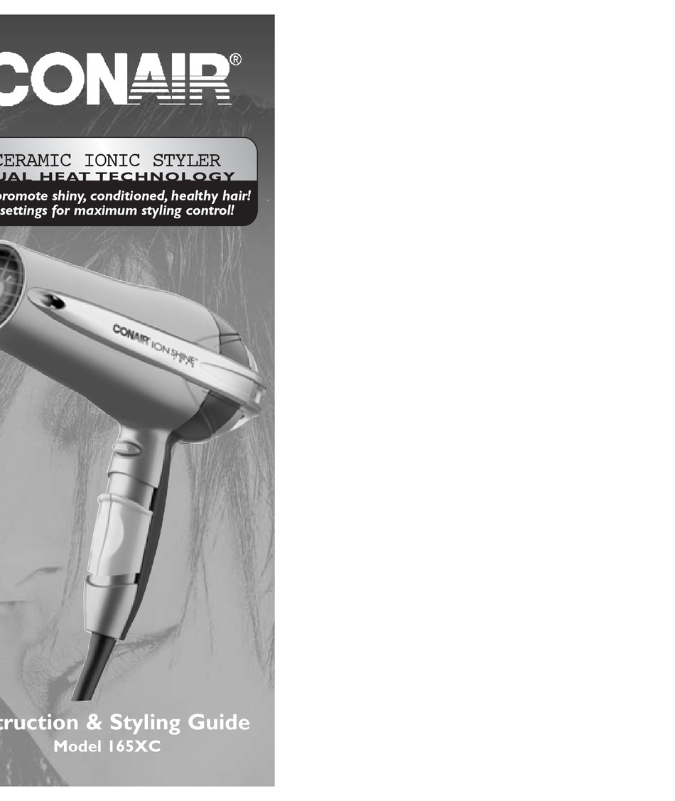 CONAIR 165XC INSTRUCTION MANUAL Pdf Download ManualsLib