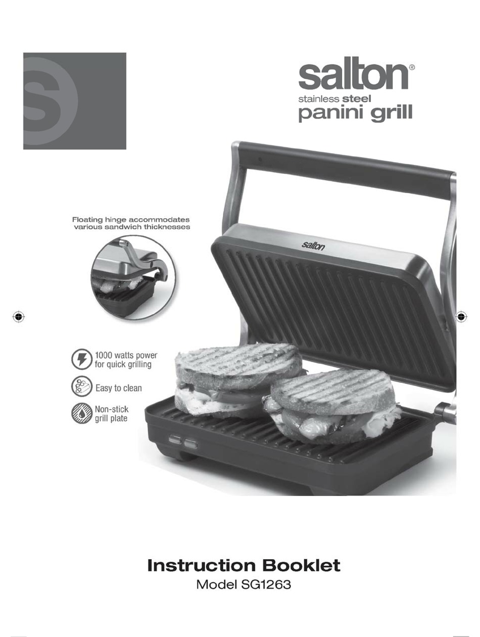 salton stainless steel panini grill