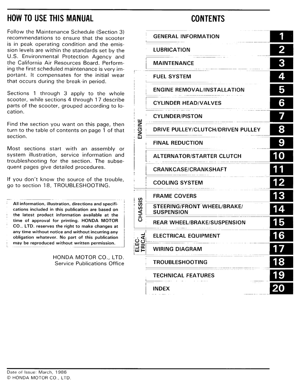 HONDA ELITE CH 150 H SERVICE MANUAL Pdf Download | ManualsLib  1987 Honda Elite Wiring Diagram    ManualsLib