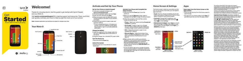 MOTOROLA MOTO G GET STARTED Pdf Download | ManualsLib
