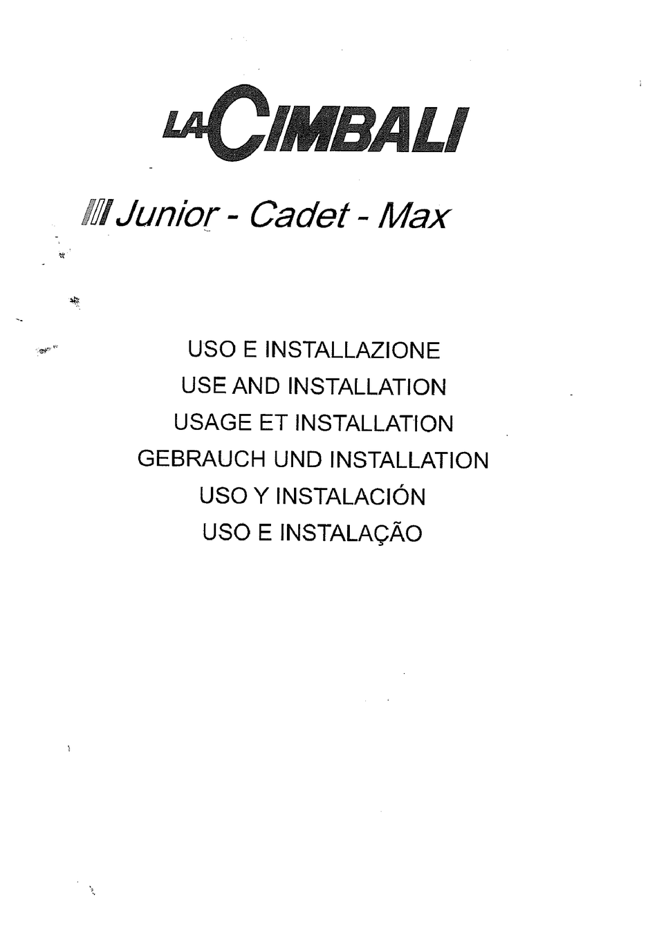 la cimbali m2 barsystem owners manual