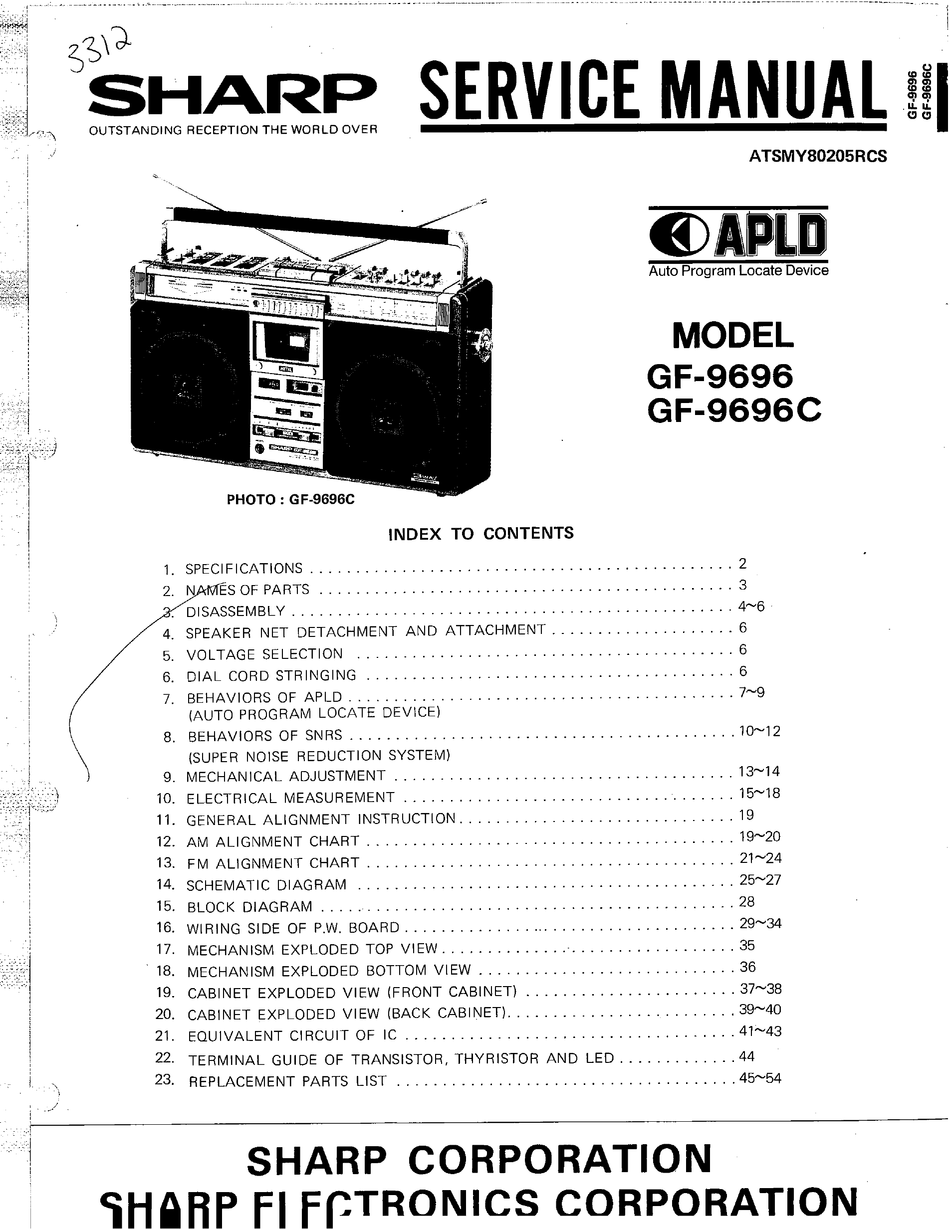 Sharp gf 808 схема