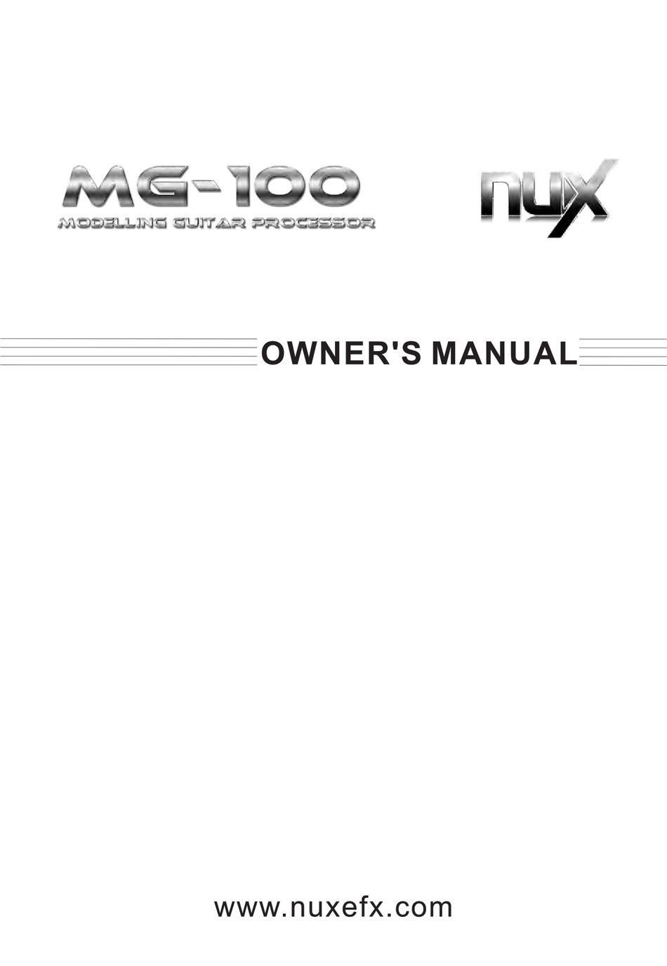 Nux Mg 100 Owner S Manual Pdf Download Manualslib