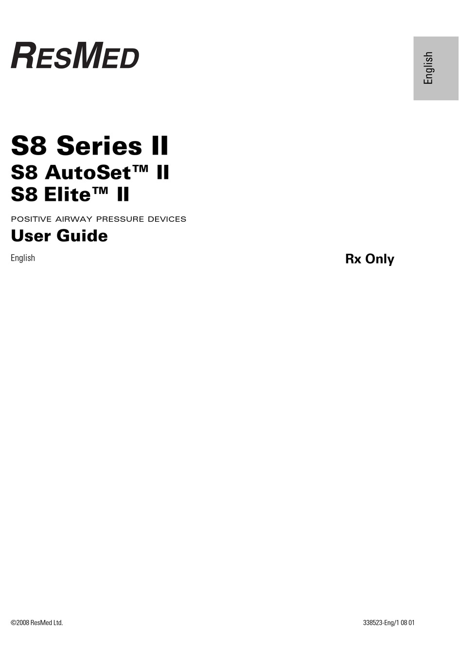Resmed S8 Autoset Ii User Manual Pdf Download Manualslib