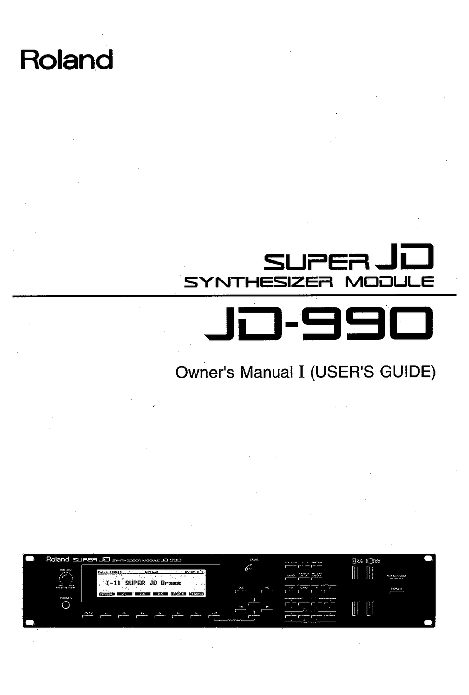 Roland Jd 990 Owner S Manual Pdf Download Manualslib