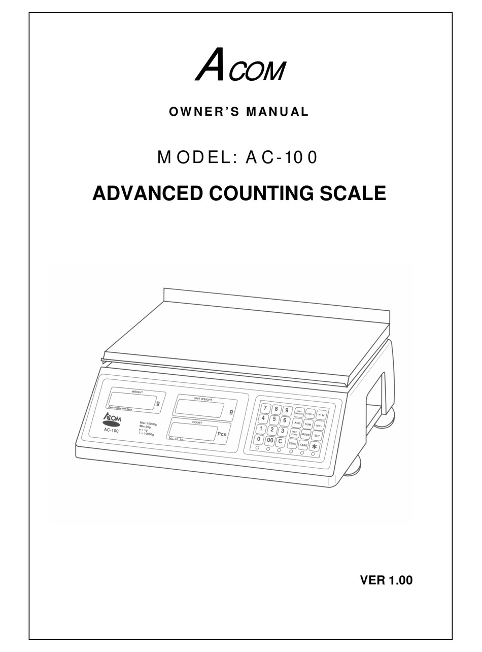 User manual American Weigh Scales AC-100 (English - 7 pages)