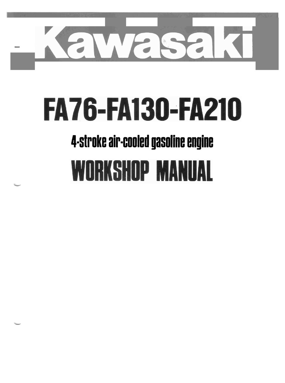 KAWASAKI FA76 WORKSHOP MANUAL Download | ManualsLib