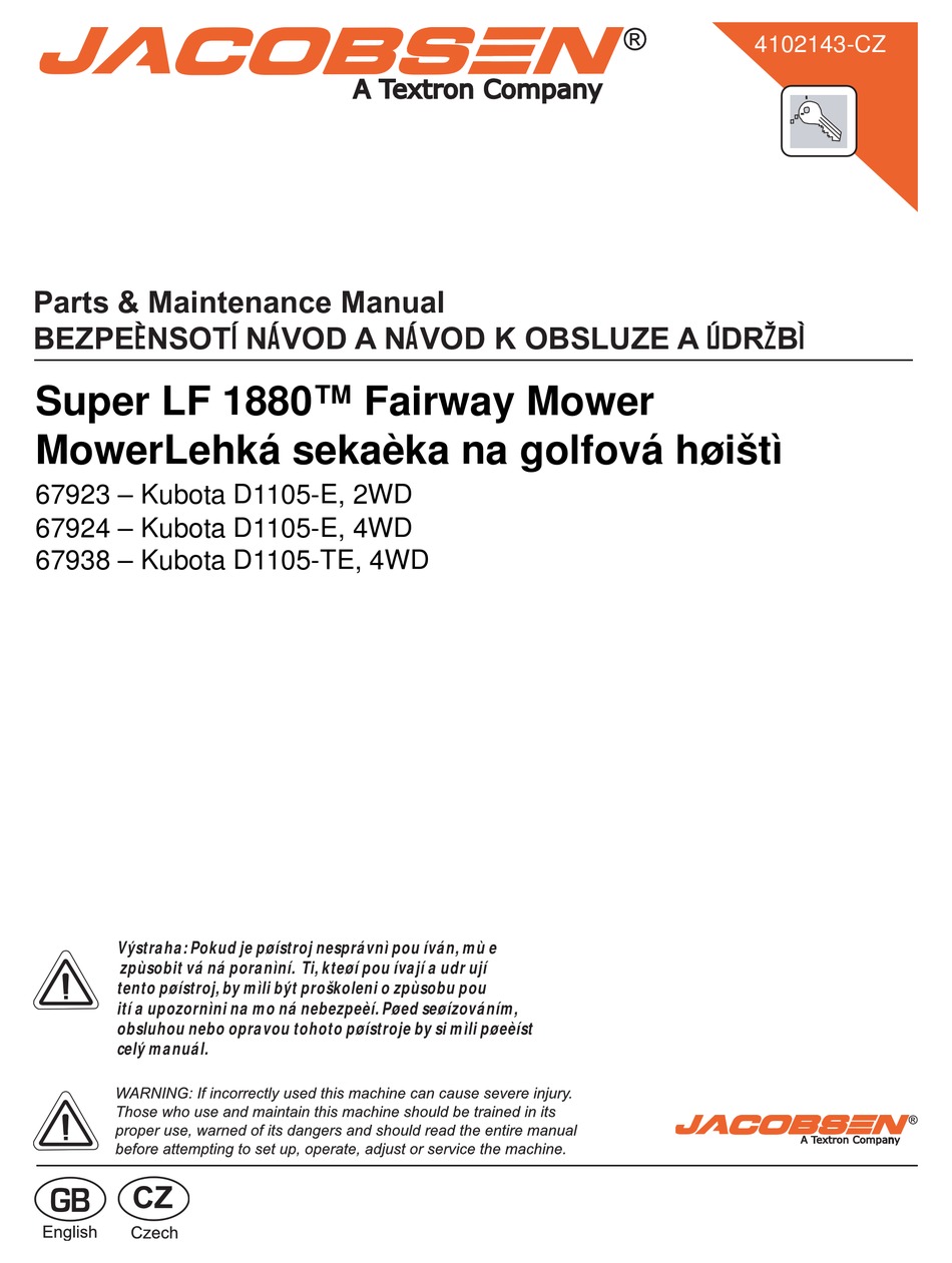 Jacobsen Super Lf 10 Fairway Parts Maintenance Manual Pdf Download Manualslib