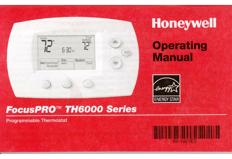 HONEYWELL FOCUSPRO TH6000 SERIES OPERATING MANUAL Pdf Download ManualsLib