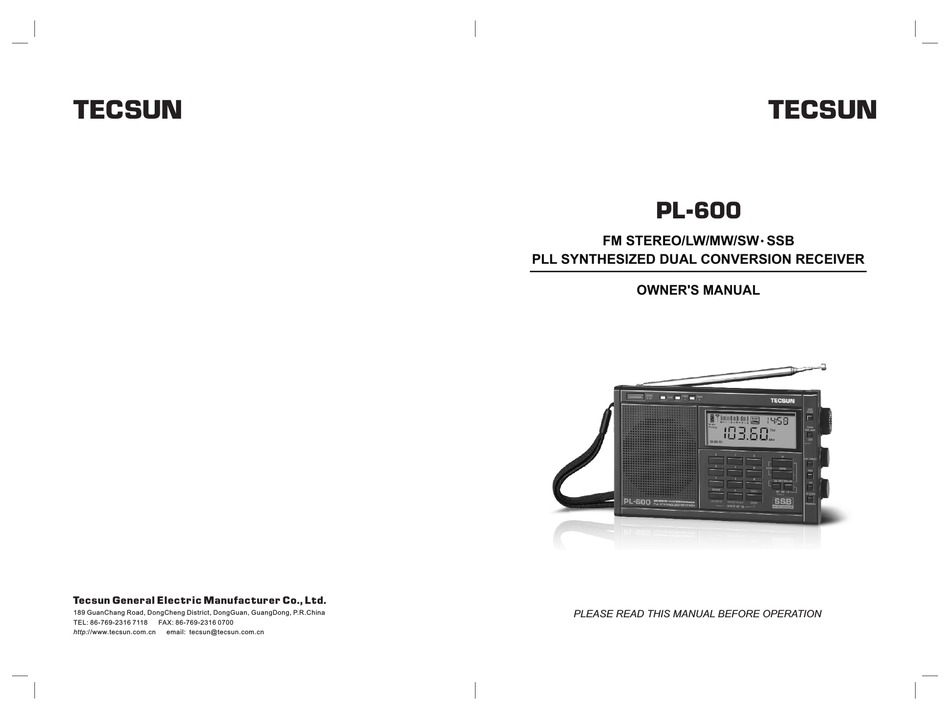 Tecsun Pl 600 Owner S Manual Pdf Download Manualslib Tecsun Pl 600 Owner S Manual Pdf Download Manualslib