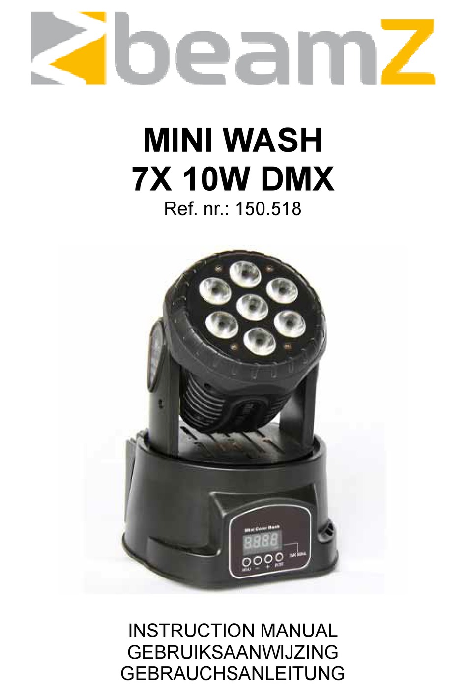 BEAMZ MINI WASH 7X10W DMX INSTRUCTION MANUAL Pdf Download ManualsLib