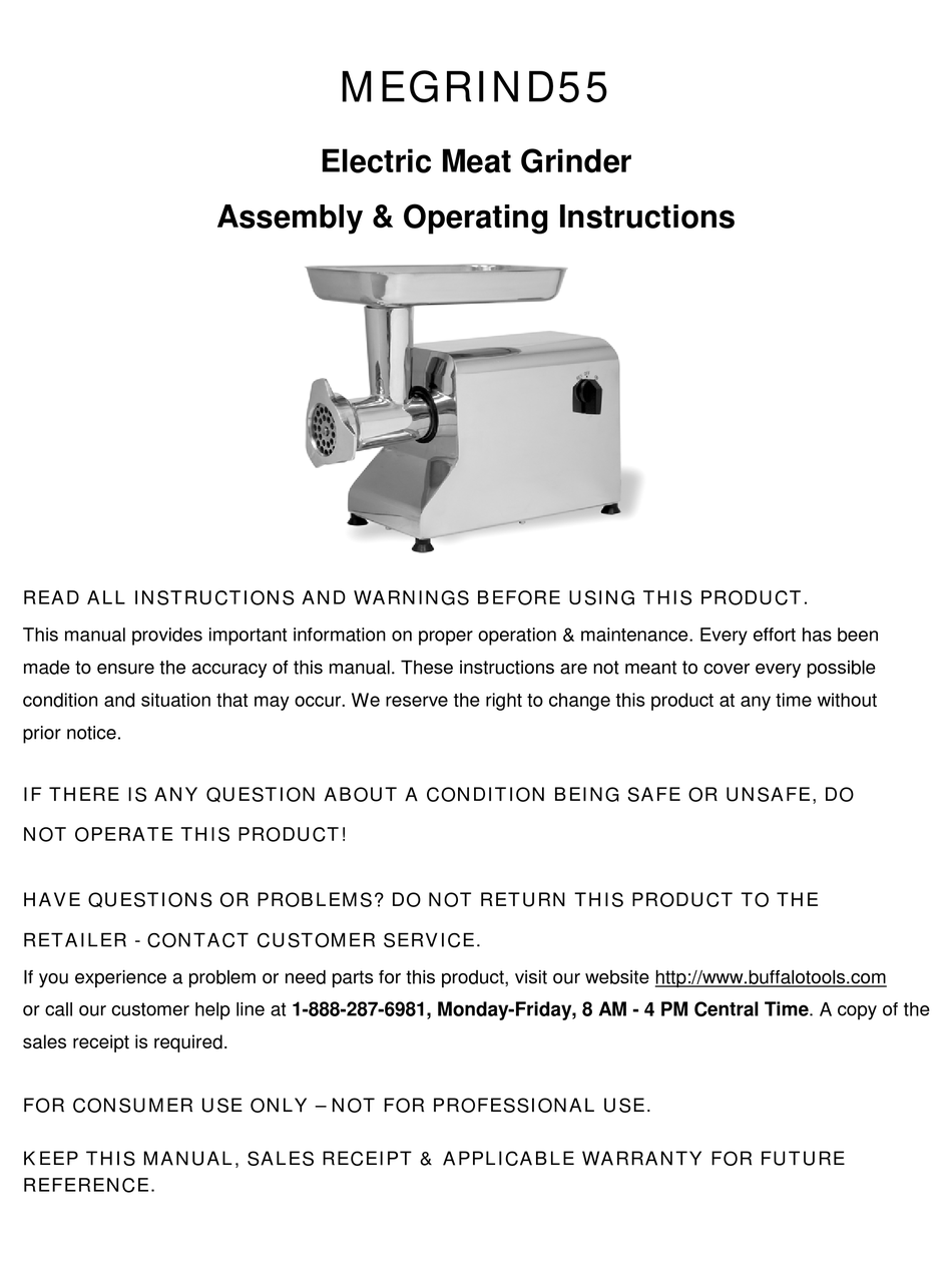 Manual meat grinder users question