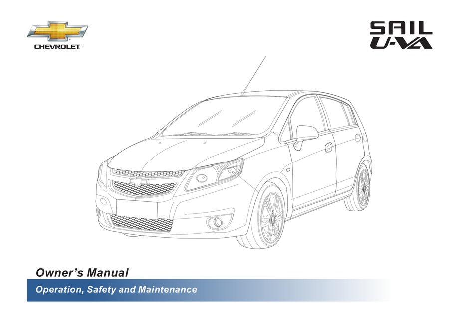 Chevrolet Sail U Va Owner S Manual Pdf Download Manualslib