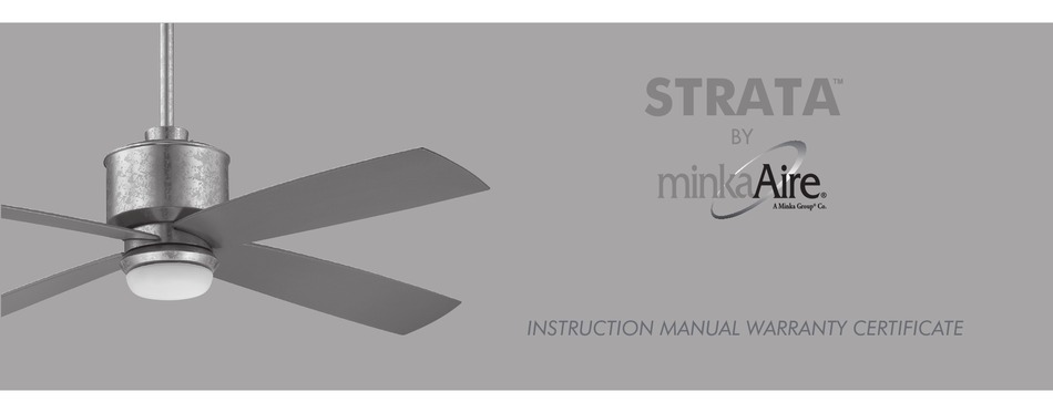 Minkaaire Strata Instruction Manual Pdf, Minka Aire Artemis Ceiling Fan Manual
