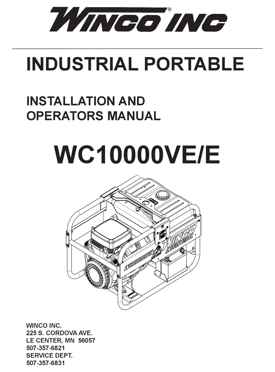 WINCO WC10000VE INSTALLATION AND OPERATOR'S MANUAL Pdf Download ...