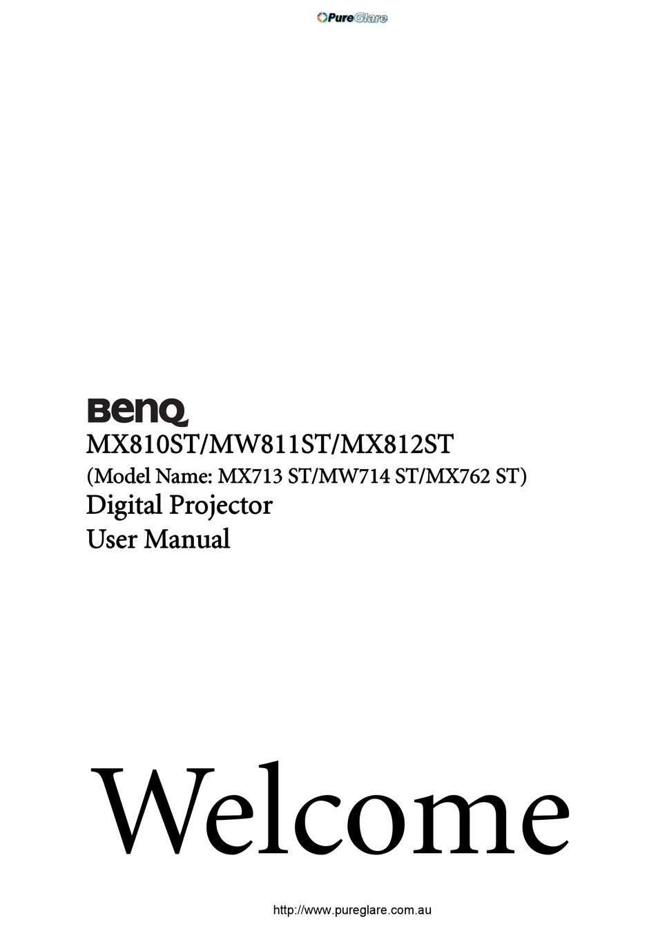 BENQ MX810ST USER MANUAL Pdf Download 