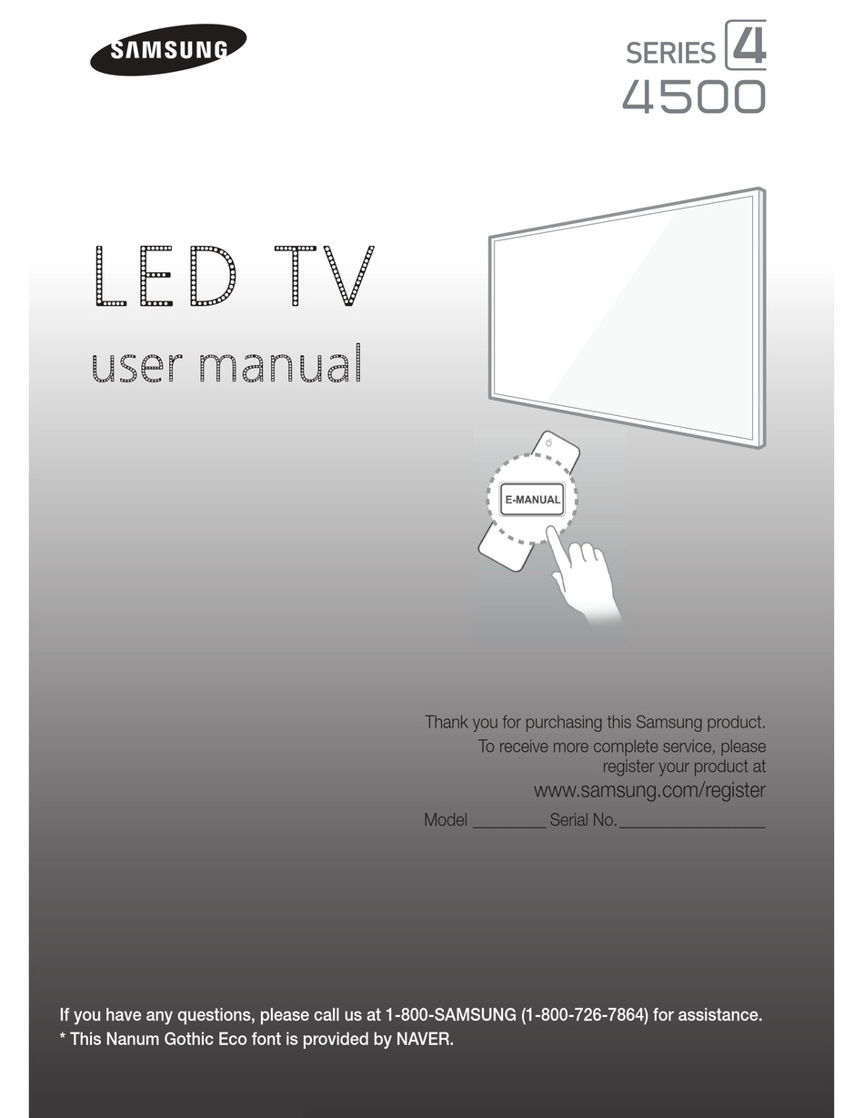 Samsung 4500 Series 4 User Manual Pdf Download Manualslib