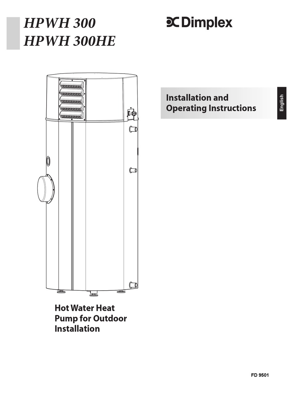 DIMPLEX HPWH 300 INSTALLATION AND OPERATING INSTRUCTIONS MANUAL Pdf ...