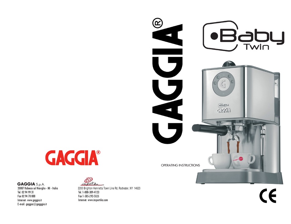 GAGGIA BABY TWIN OPERATING INSTRUCTIONS MANUAL Pdf Download ManualsLib
