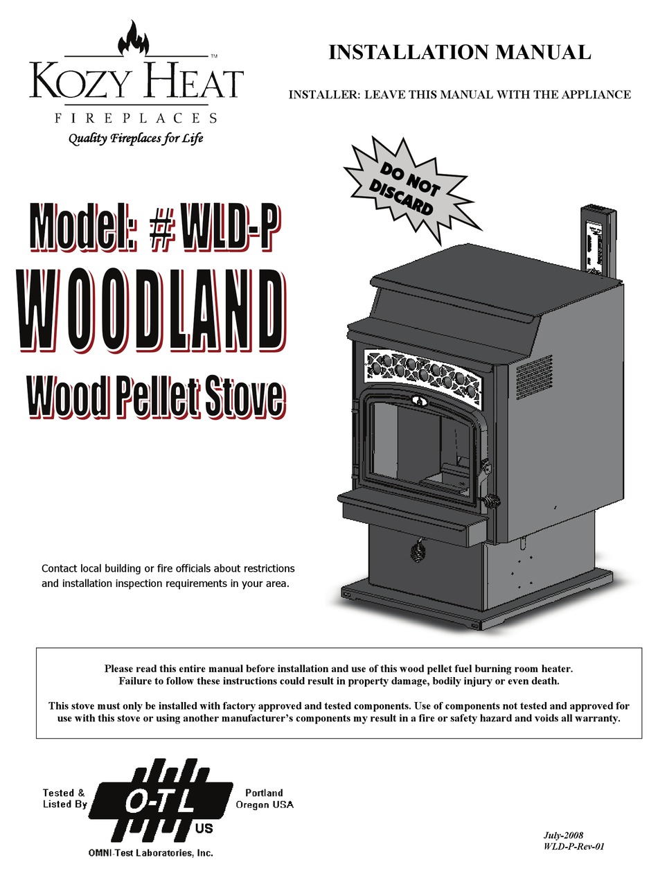 KOZY HEAT WLD-P WOODLAND INSTALLATION MANUAL Pdf Download | ManualsLib