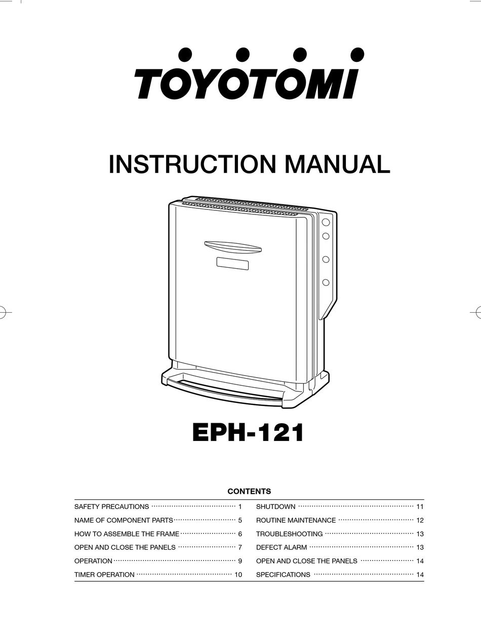 TOYOTOMI EPH-121 INSTRUCTION MANUAL Pdf Download | ManualsLib