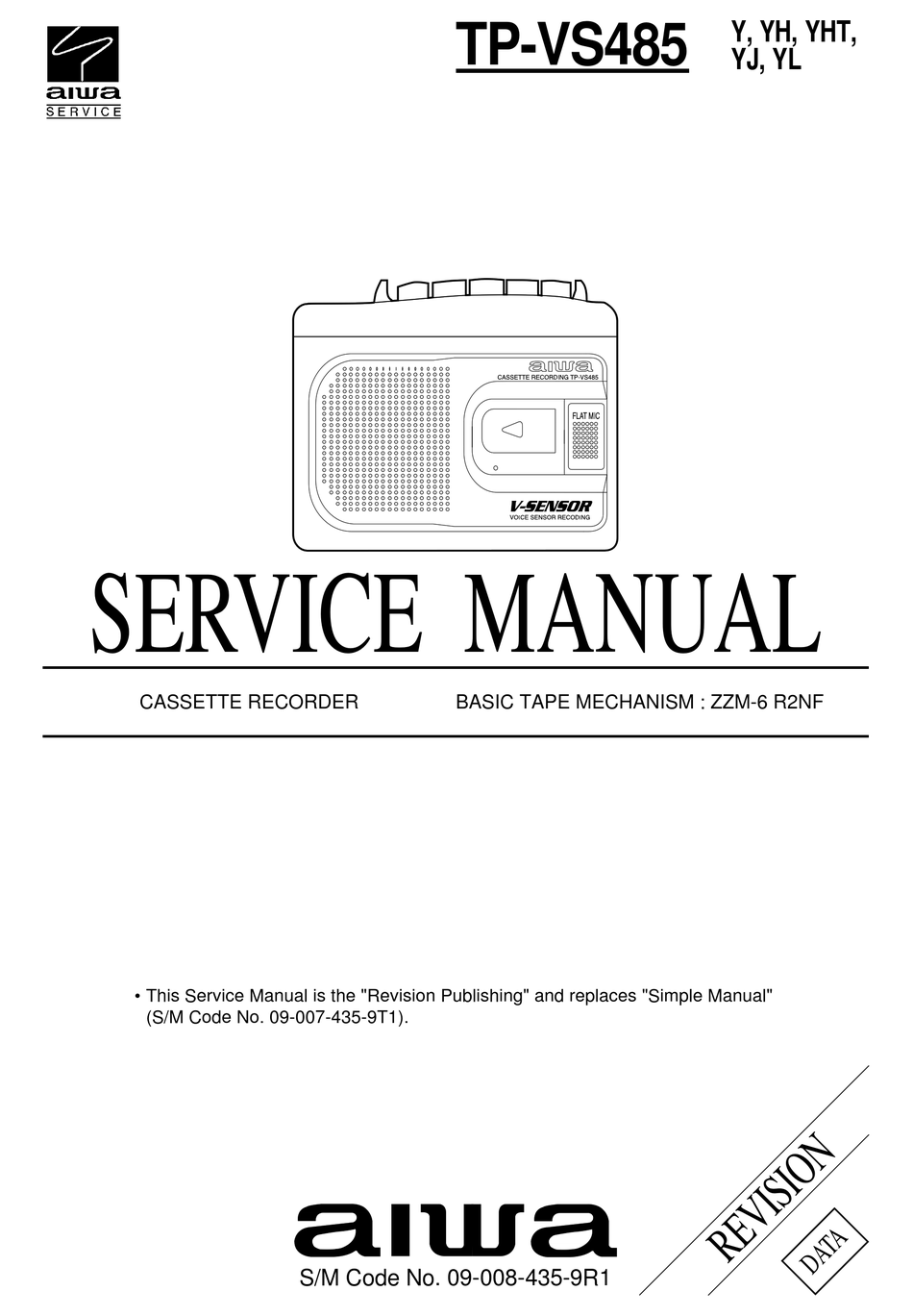 AIWA TP-VS485 SERVICE MANUAL Pdf Download | ManualsLib