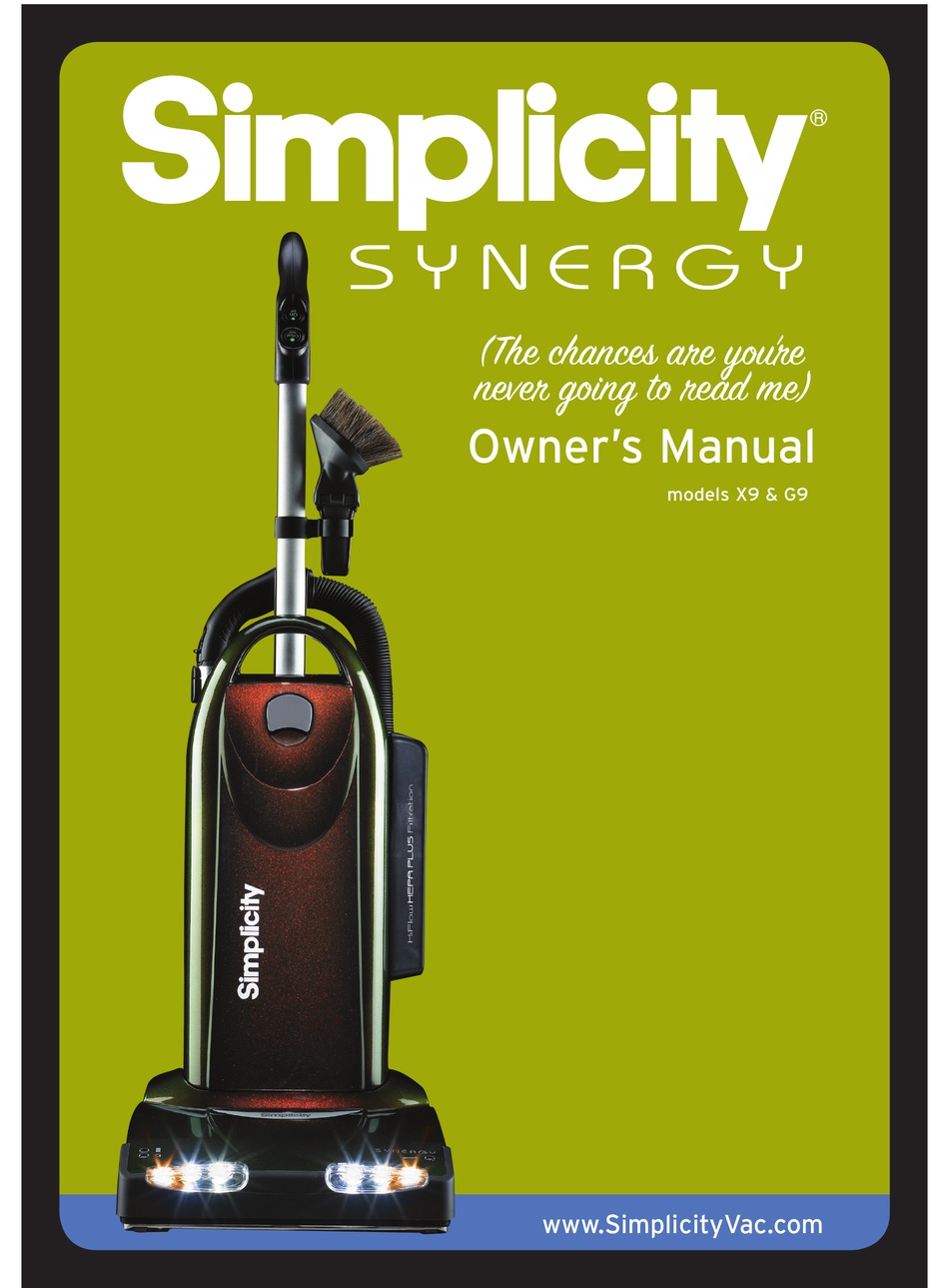 SIMPLICITY X9 OWNER'S MANUAL Pdf Download | ManualsLib