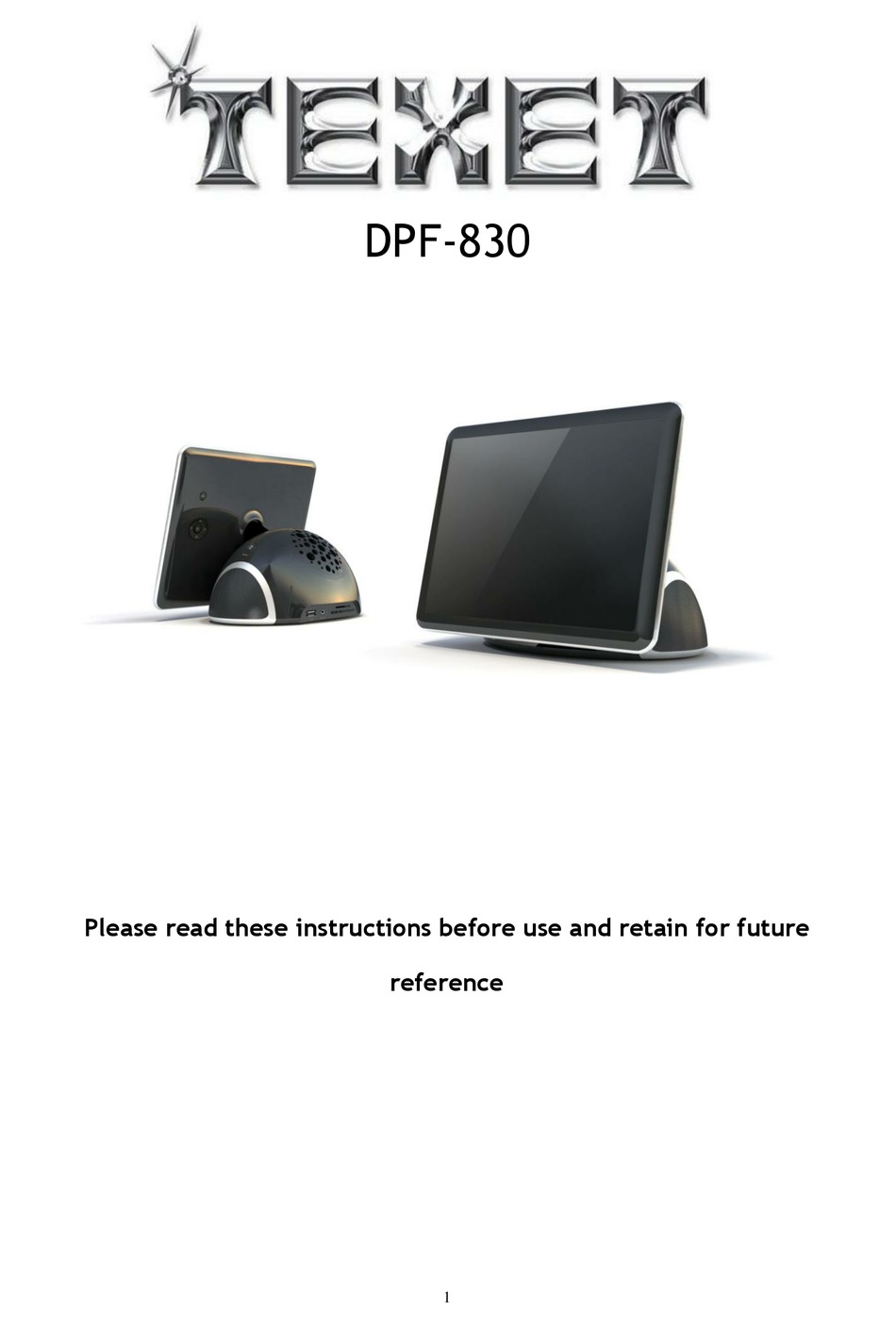 TEXET DPF830 INSTRUCTIONS FOR USE & CARE Pdf Download ManualsLib