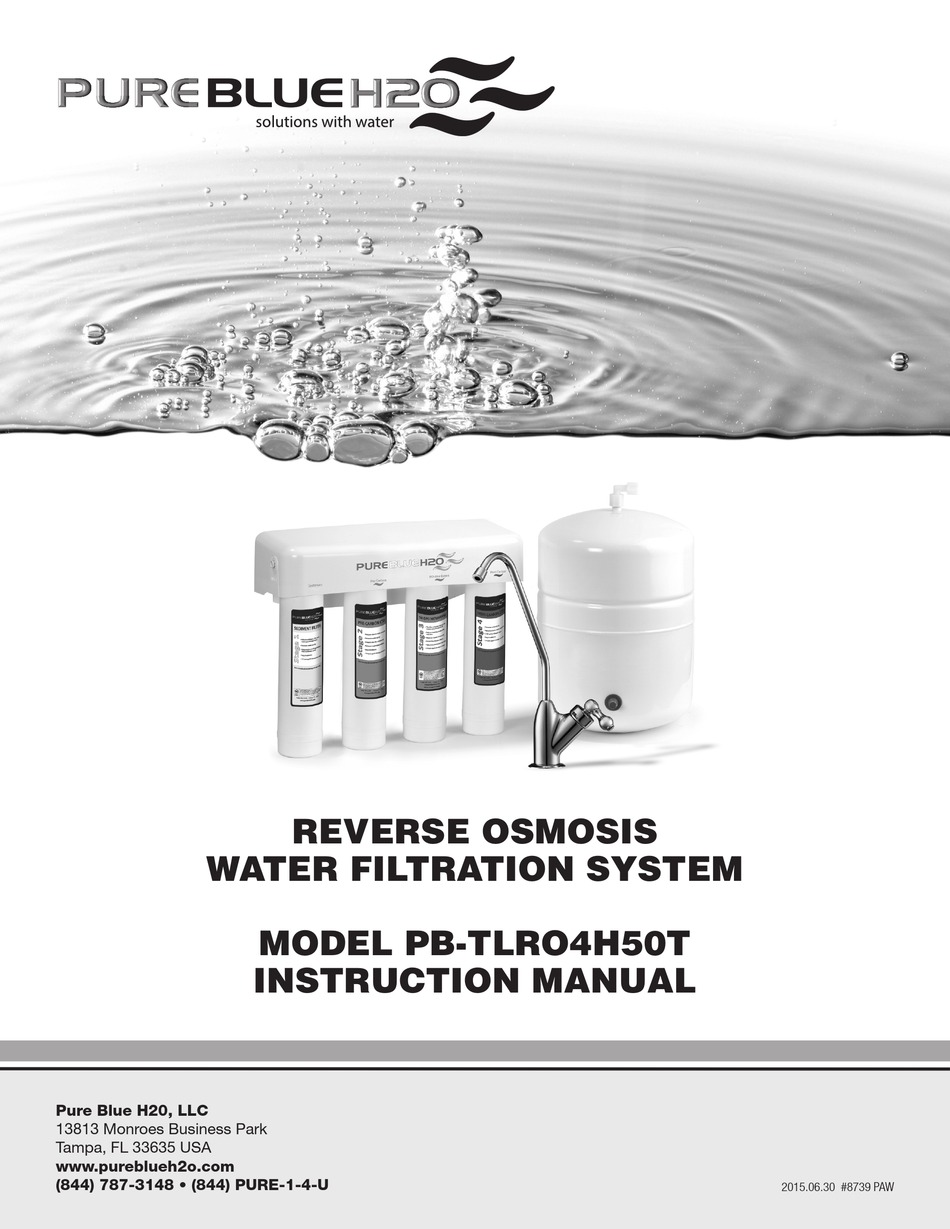 PURE BLUE H20 PBTLRO4H50T INSTRUCTION MANUAL Pdf Download ManualsLib