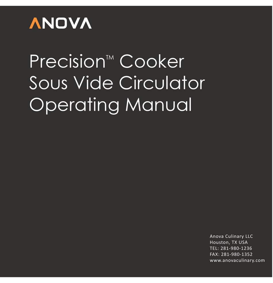 ANOVA PRECISION OPERATING MANUAL Pdf Download | ManualsLib