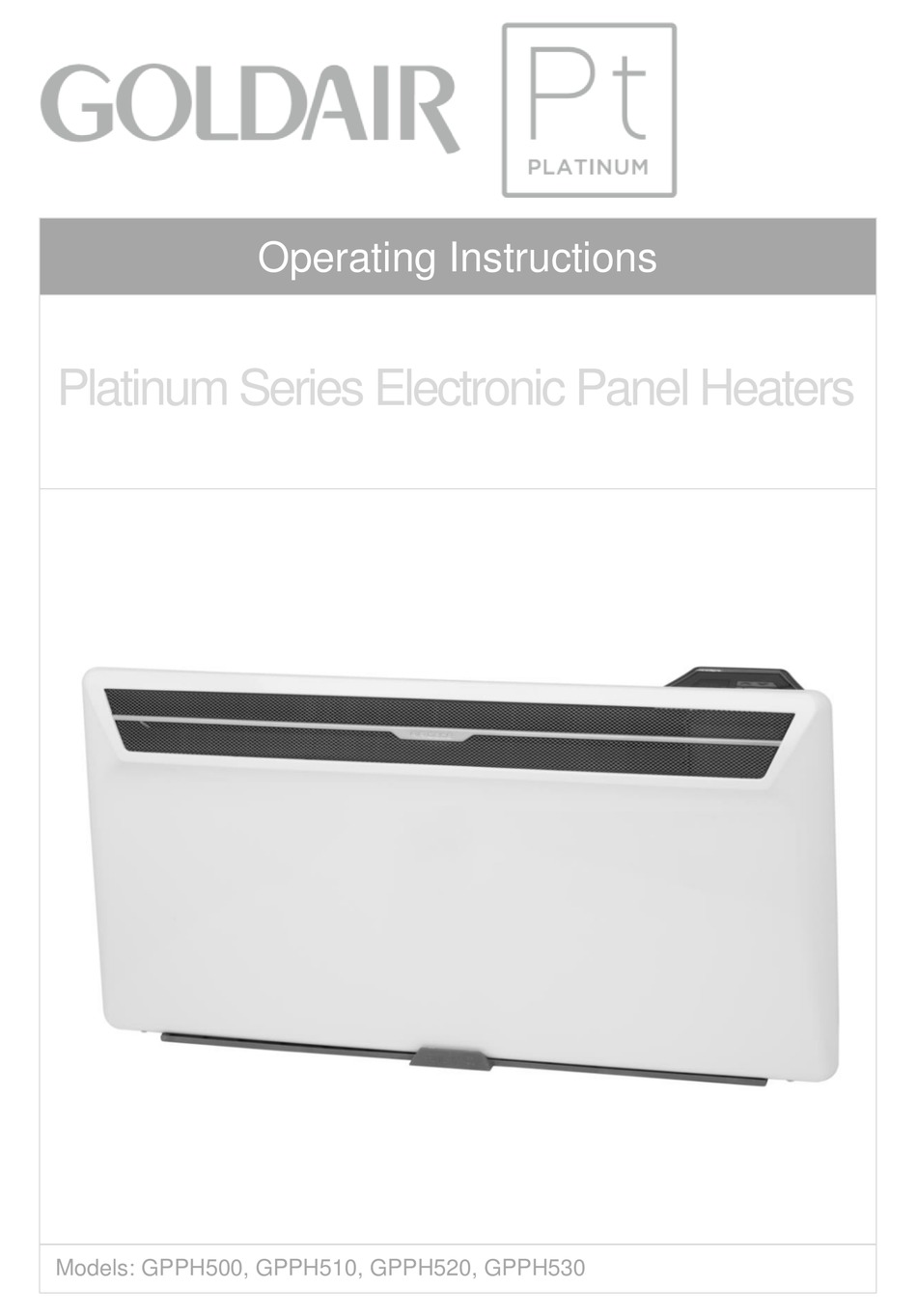 GOLDAIR GPPH500 OPERATING INSTRUCTIONS MANUAL Pdf Download ManualsLib