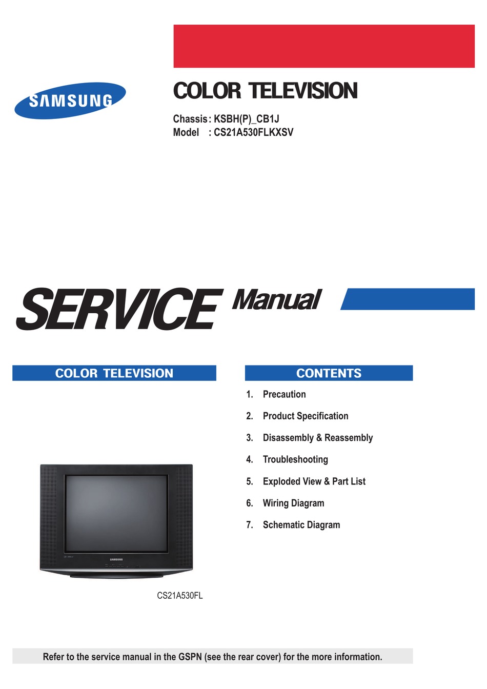 Samsung Cs21a530flkxsv Service Manual Pdf Download Manualslib