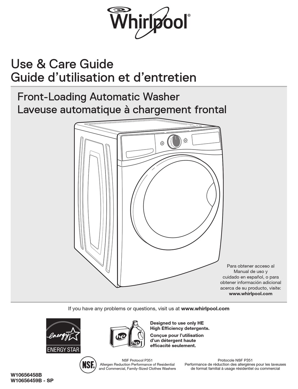 WHIRLPOOL WFW87HEDW USE & CARE MANUAL Pdf Download | ManualsLib