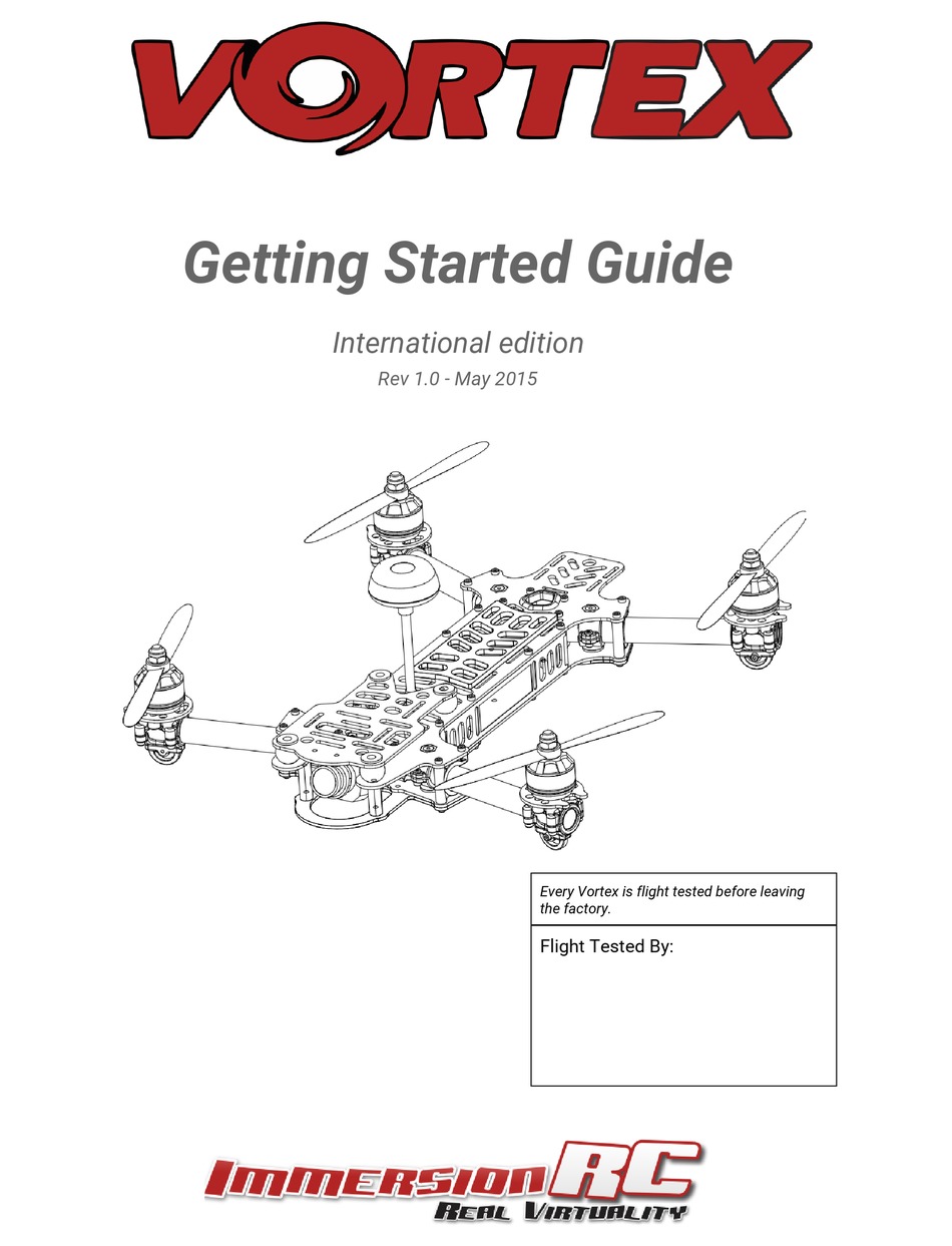 Immersion Rc Vortex Getting Started Manual Pdf Download Manualslib