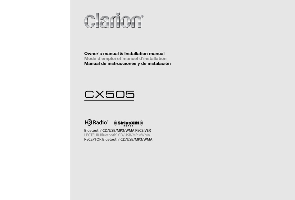 CLARION CX505 OWNER'S MANUAL & INSTALLATION MANUAL Pdf Download