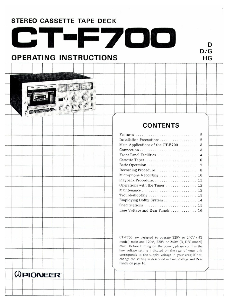 Service Manual-Anleitung für Pioneer CT-F950 