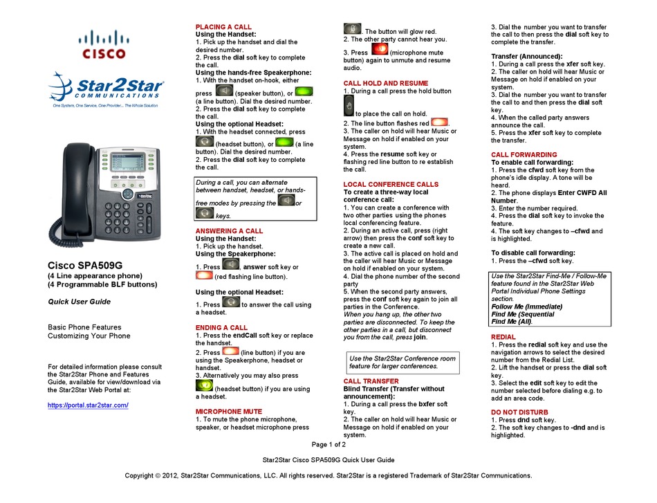 CISCO SPA509G QUICK USER MANUAL Pdf Download | ManualsLib