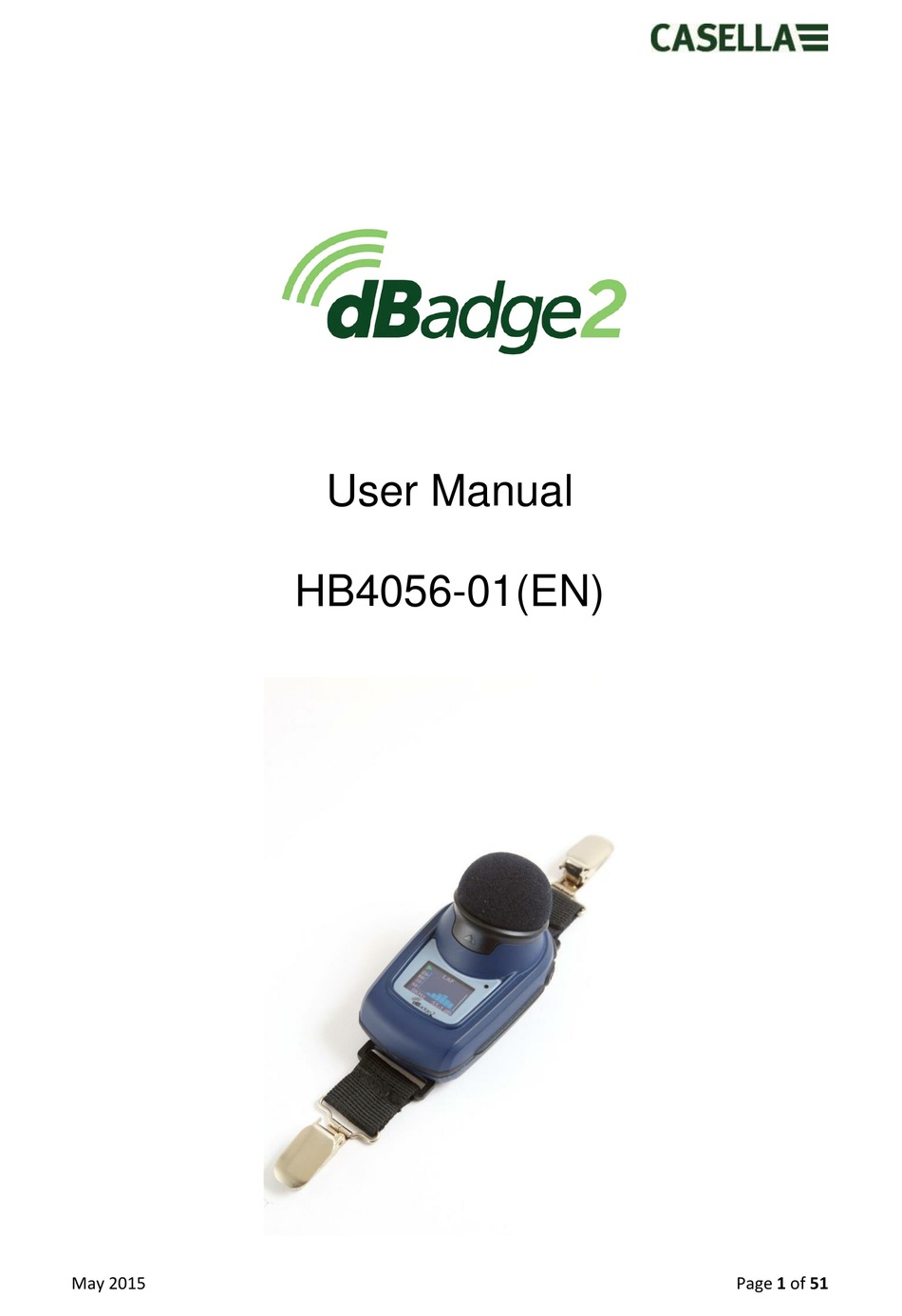 CASELLA HB405601 DBADGE2 USER MANUAL Pdf Download ManualsLib