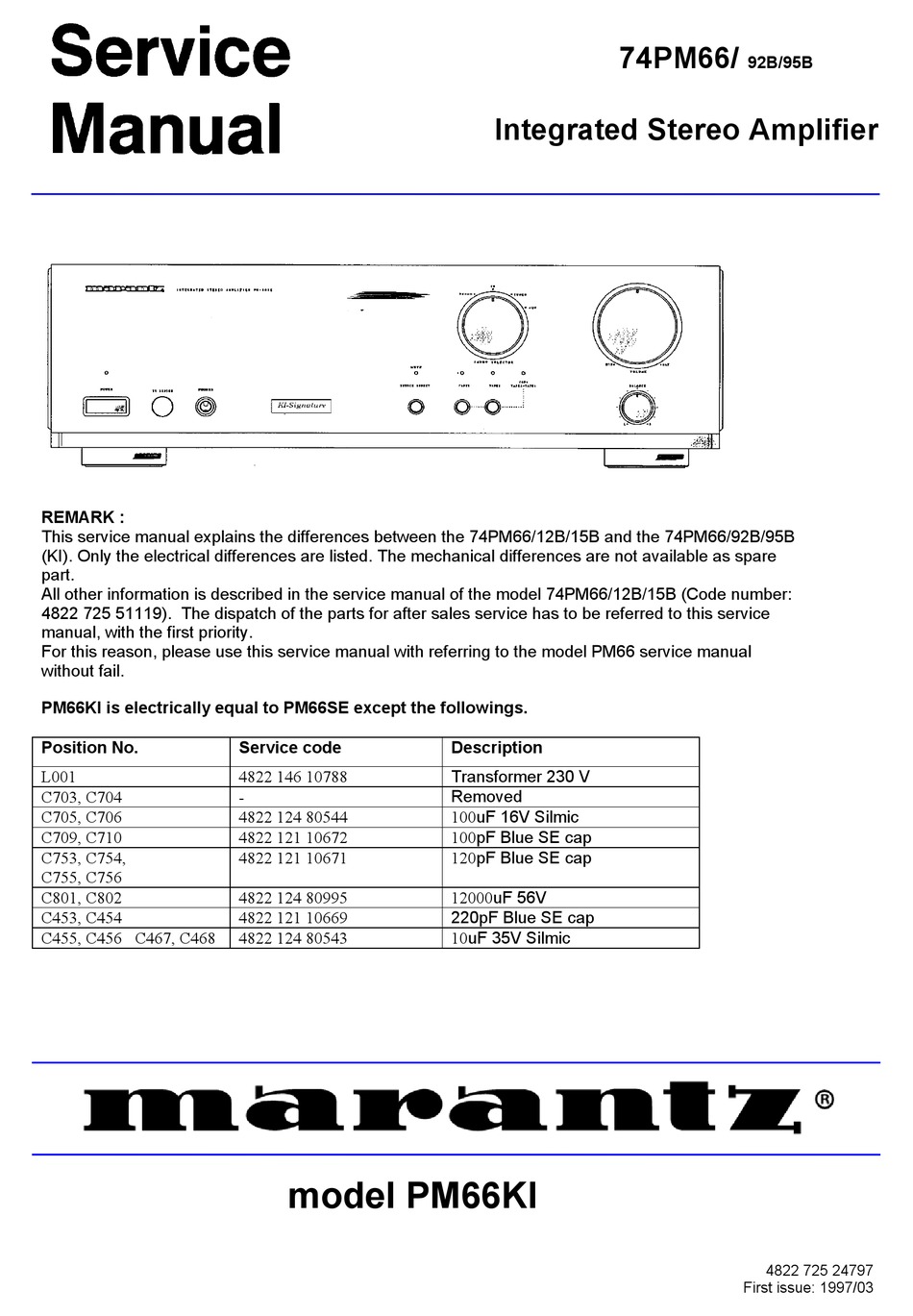 Marantz Pm66ki Service Manual Pdf Download Manualslib