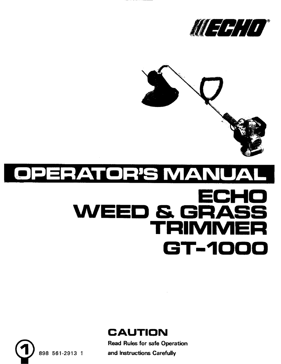 ECHO GT-1000 OPERATOR'S MANUAL Pdf Download | ManualsLib